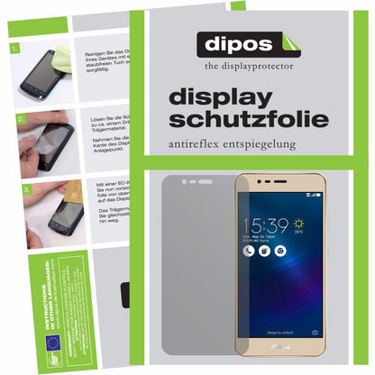 Matte Displayschutzfolie von dipos passend für Asus ZenFone 3 Max, präziser Zuschnitt und blasenfrei montiert