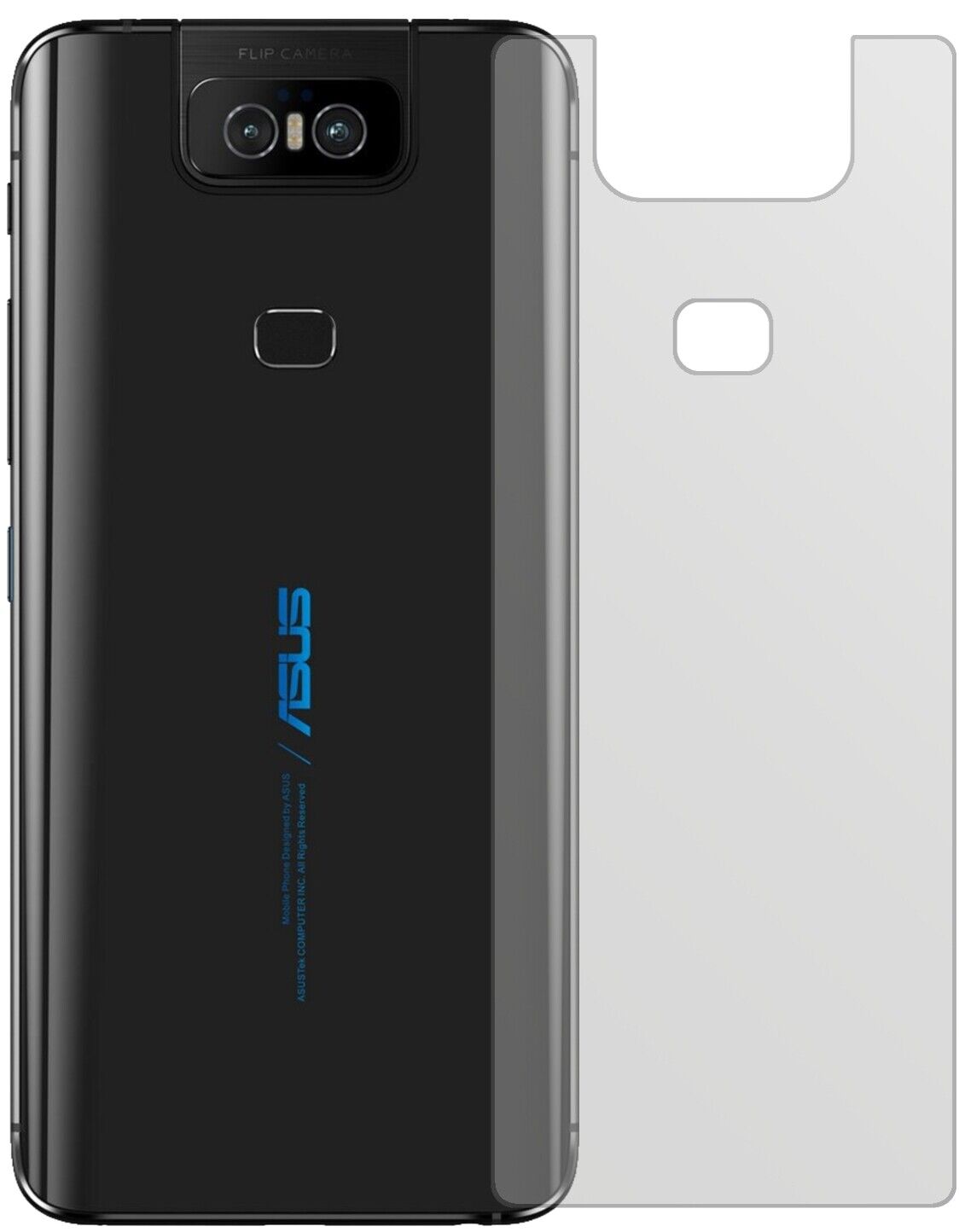 Matte Displayschutzfolie von dipos passend für Asus Zenfone 6 (ZS630KL) Rückseite, präziser Zuschnitt und blasenfrei montiert