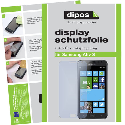Matte Displayschutzfolie von dipos passend für Ativ S Samsung, präziser Zuschnitt und blasenfrei montiert