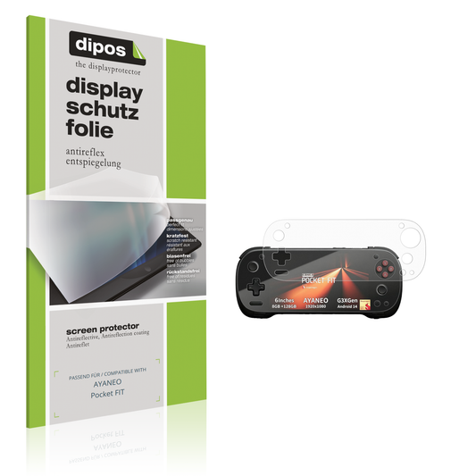 Matte Displayschutzfolie von dipos passend für AYANEO Pocket FIT, präziser Zuschnitt und blasenfrei montiert