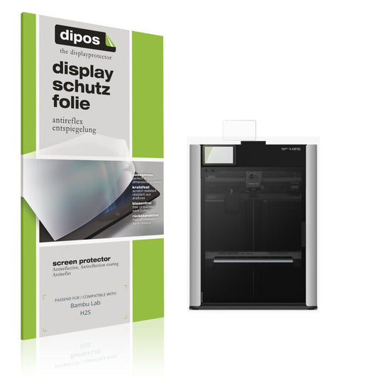 Matte Displayschutzfolie von dipos passend für Bambu Lab H2S, präziser Zuschnitt und blasenfrei montiert