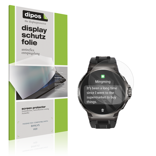 Matte Displayschutzfolie von dipos passend für BANLVS V69, präziser Zuschnitt und blasenfrei montiert