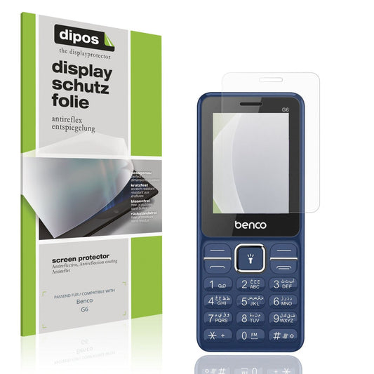 Matte Displayschutzfolie von dipos passend für Benco G6, präziser Zuschnitt und blasenfrei montiert