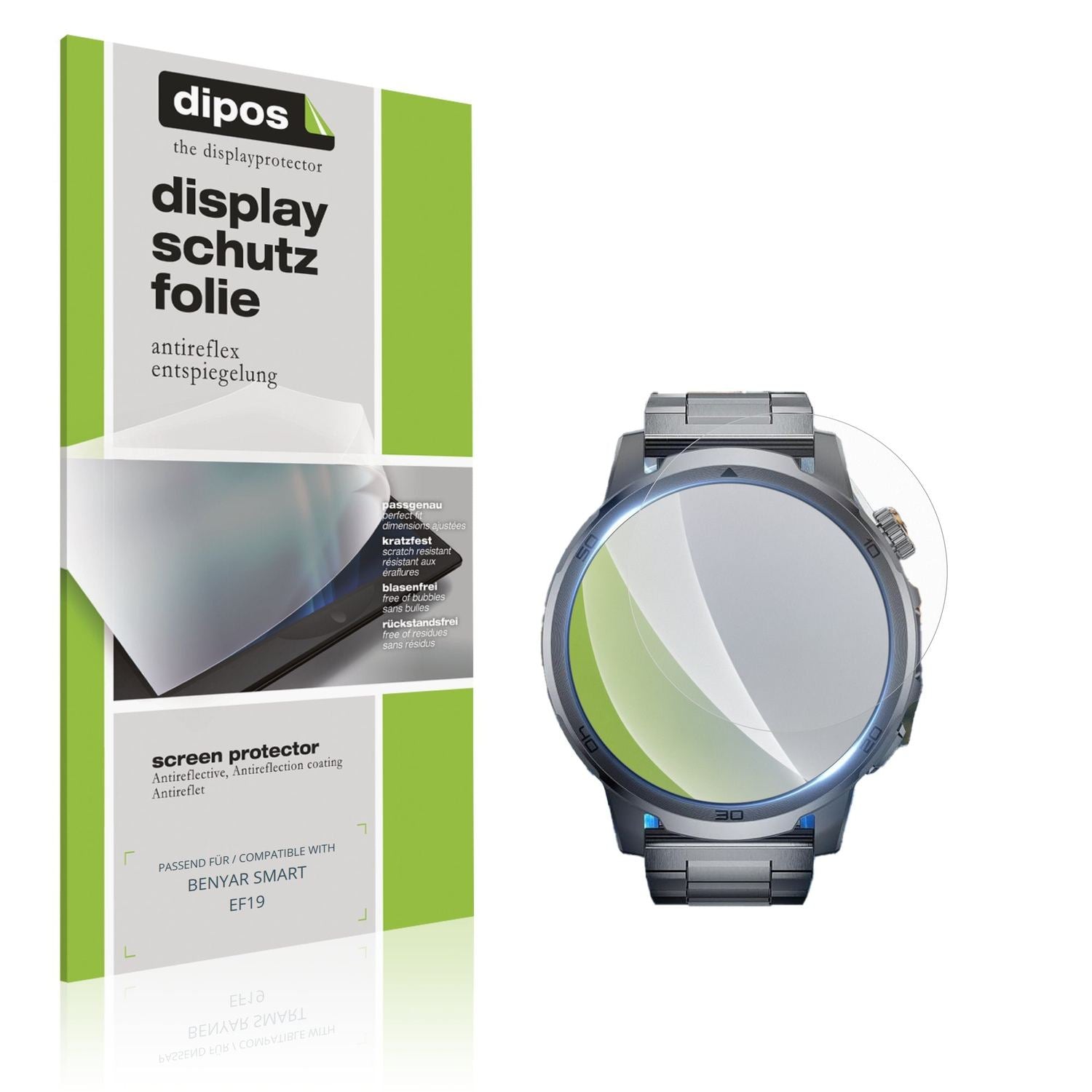 Matte Displayschutzfolie von dipos passend für BENYAR SMART EF19, präziser Zuschnitt und blasenfrei montiert