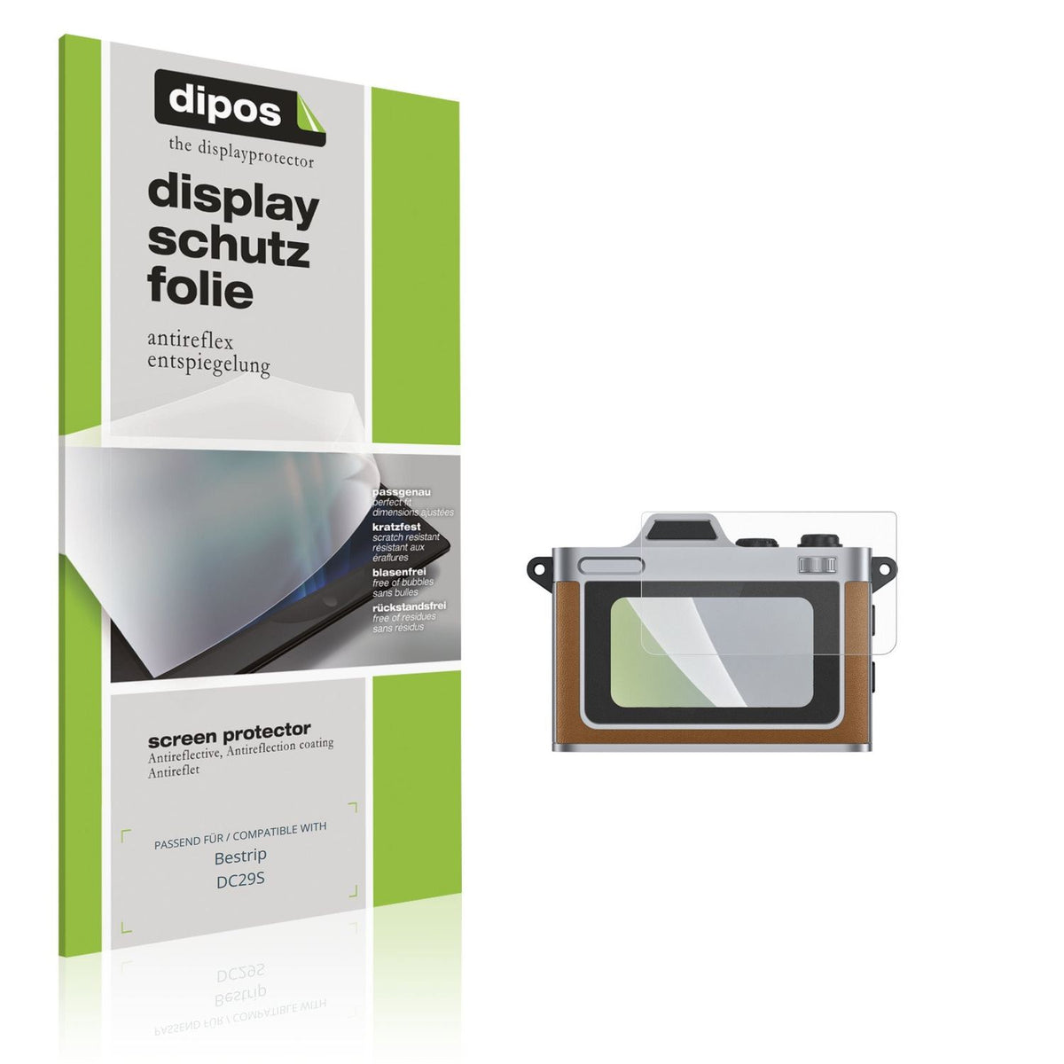 Matte Displayschutzfolie von dipos passend für Bestrip DC29S, präziser Zuschnitt und blasenfrei montiert
