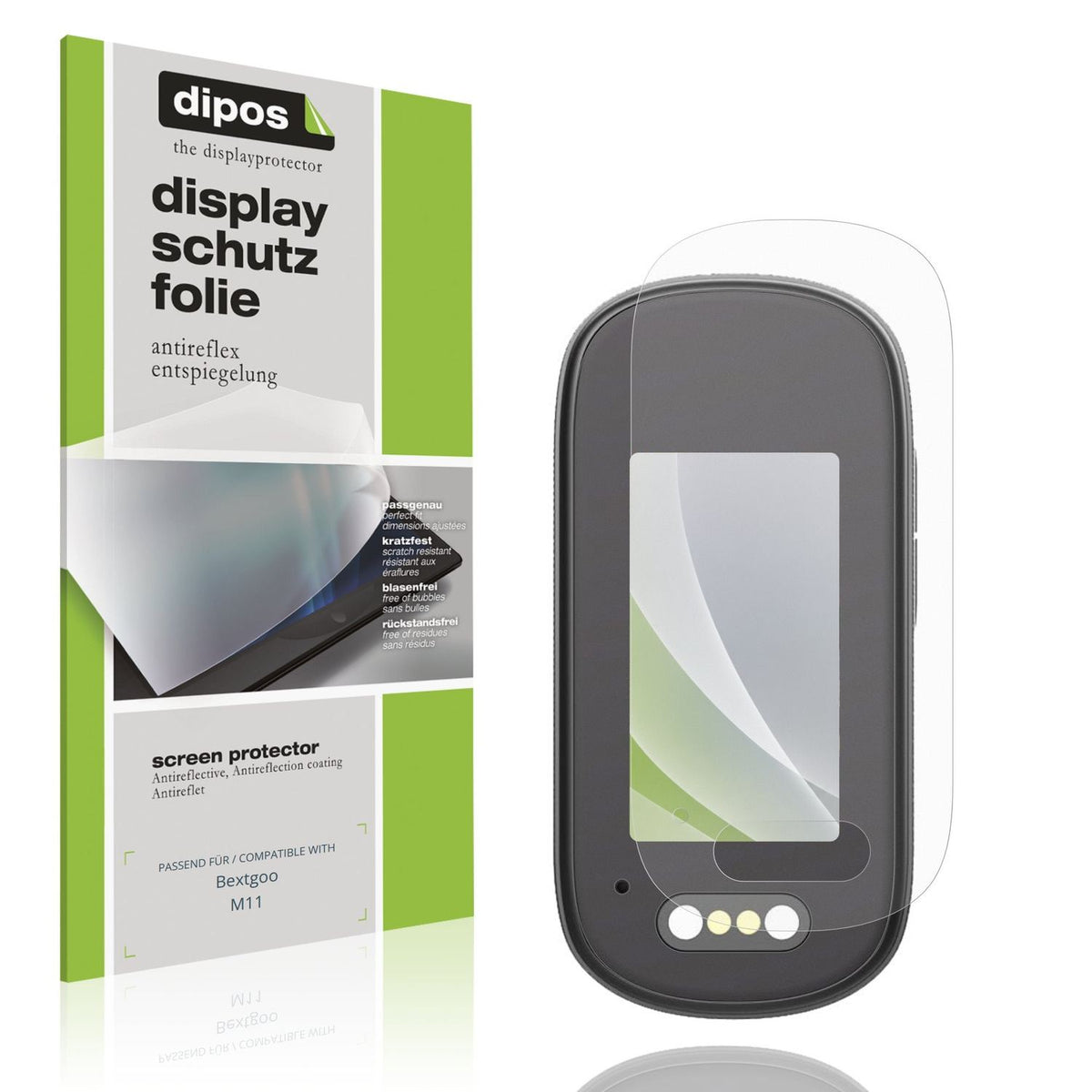 Matte Displayschutzfolie von dipos passend für Bextgoo M11, präziser Zuschnitt und blasenfrei montiert