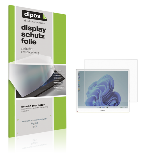 Matte Displayschutzfolie von dipos passend für Bigme B13, präziser Zuschnitt und blasenfrei montiert