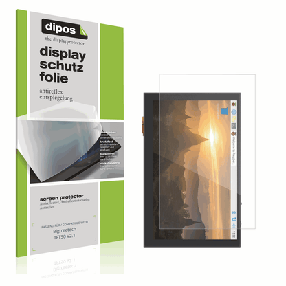 Matte Displayschutzfolie von dipos passend für Bigtreetech TFT50 V2.1, präziser Zuschnitt und blasenfrei montiert