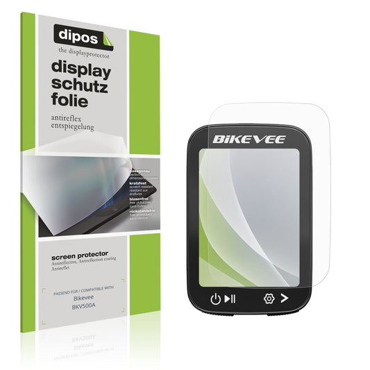 Matte Displayschutzfolie von dipos passend für Bikevee BKV500A, präziser Zuschnitt und blasenfrei montiert