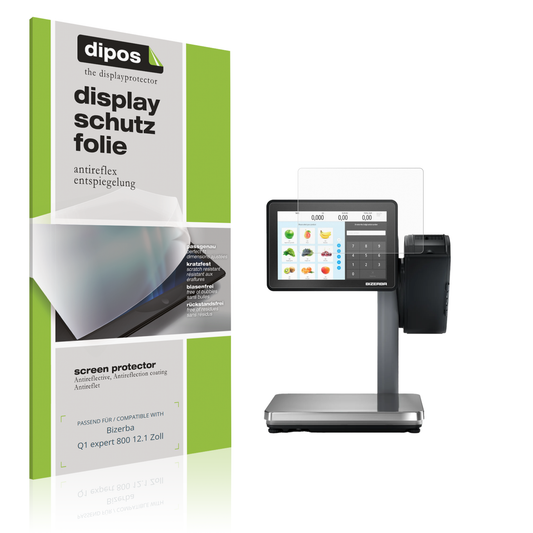 Matte Displayschutzfolie von dipos passend für Bizerba Q1 expert 800 12.1 Zoll, präziser Zuschnitt und blasenfrei montiert