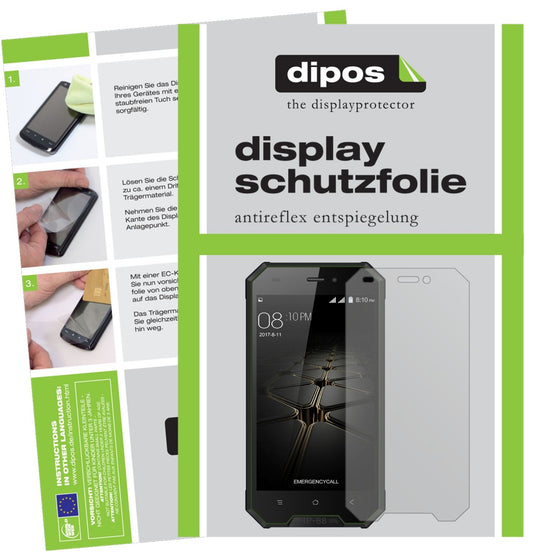 Matte Displayschutzfolie von dipos passend für Blackview BV4000, präziser Zuschnitt und blasenfrei montiert