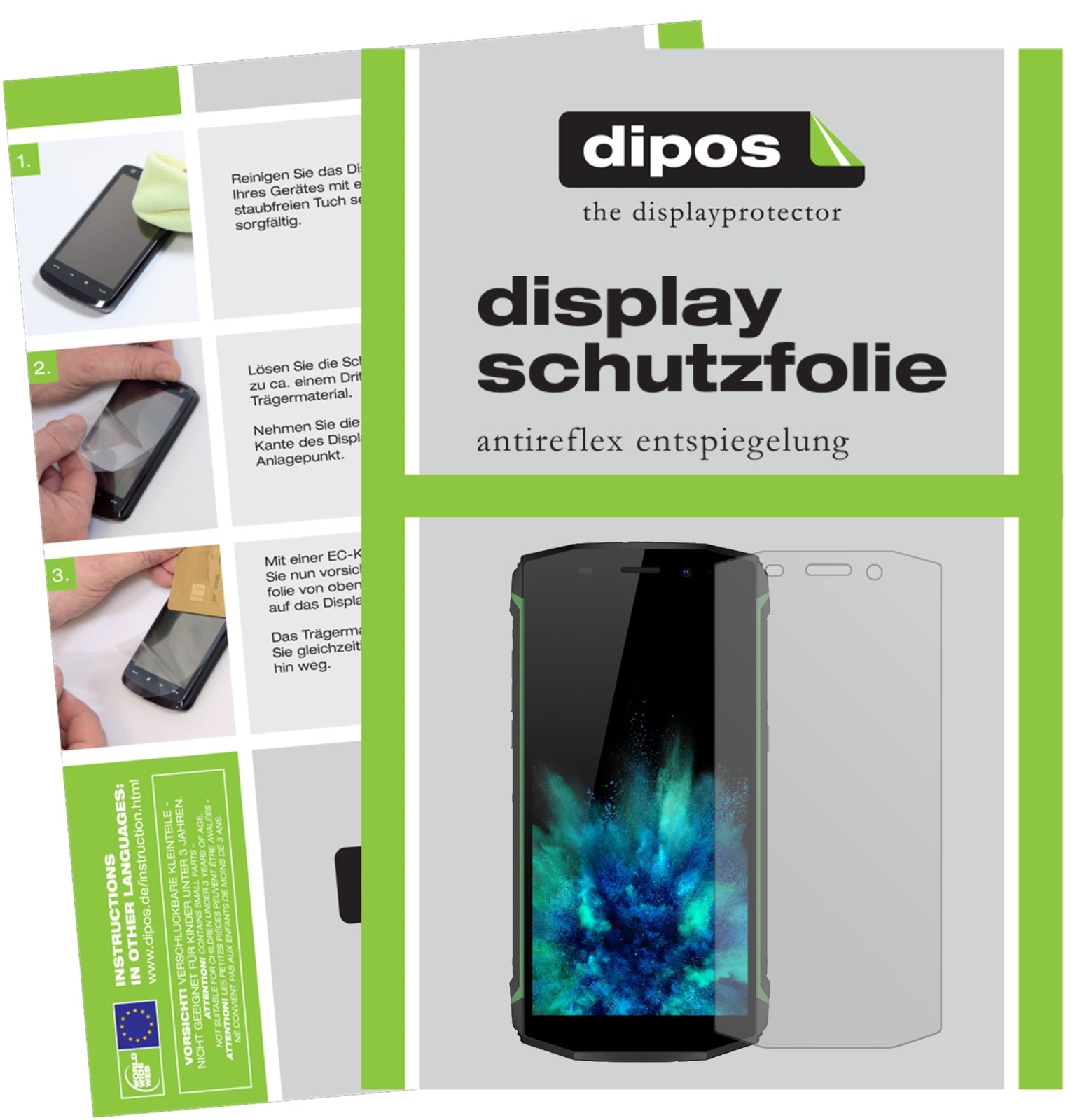 Matte Displayschutzfolie von dipos passend für Blackview BV5800 Pro, präziser Zuschnitt und blasenfrei montiert