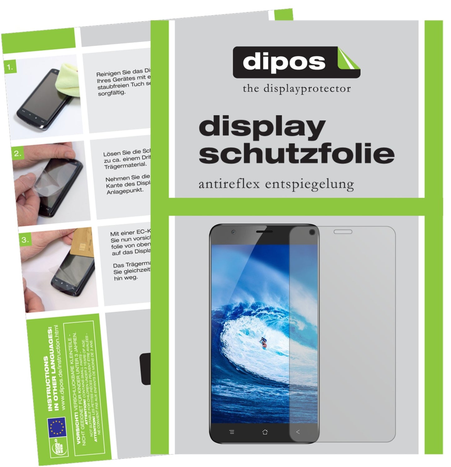 Matte Displayschutzfolie von dipos passend für Blackview E7s, präziser Zuschnitt und blasenfrei montiert
