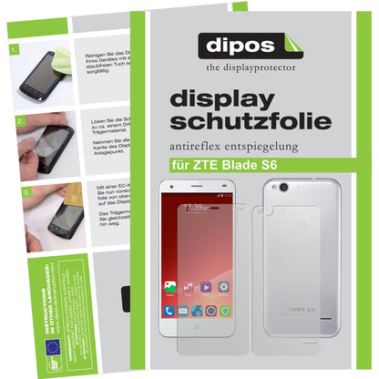 Matte Displayschutzfolie von dipos passend für Blade S6 ZTE, präziser Zuschnitt und blasenfrei montiert