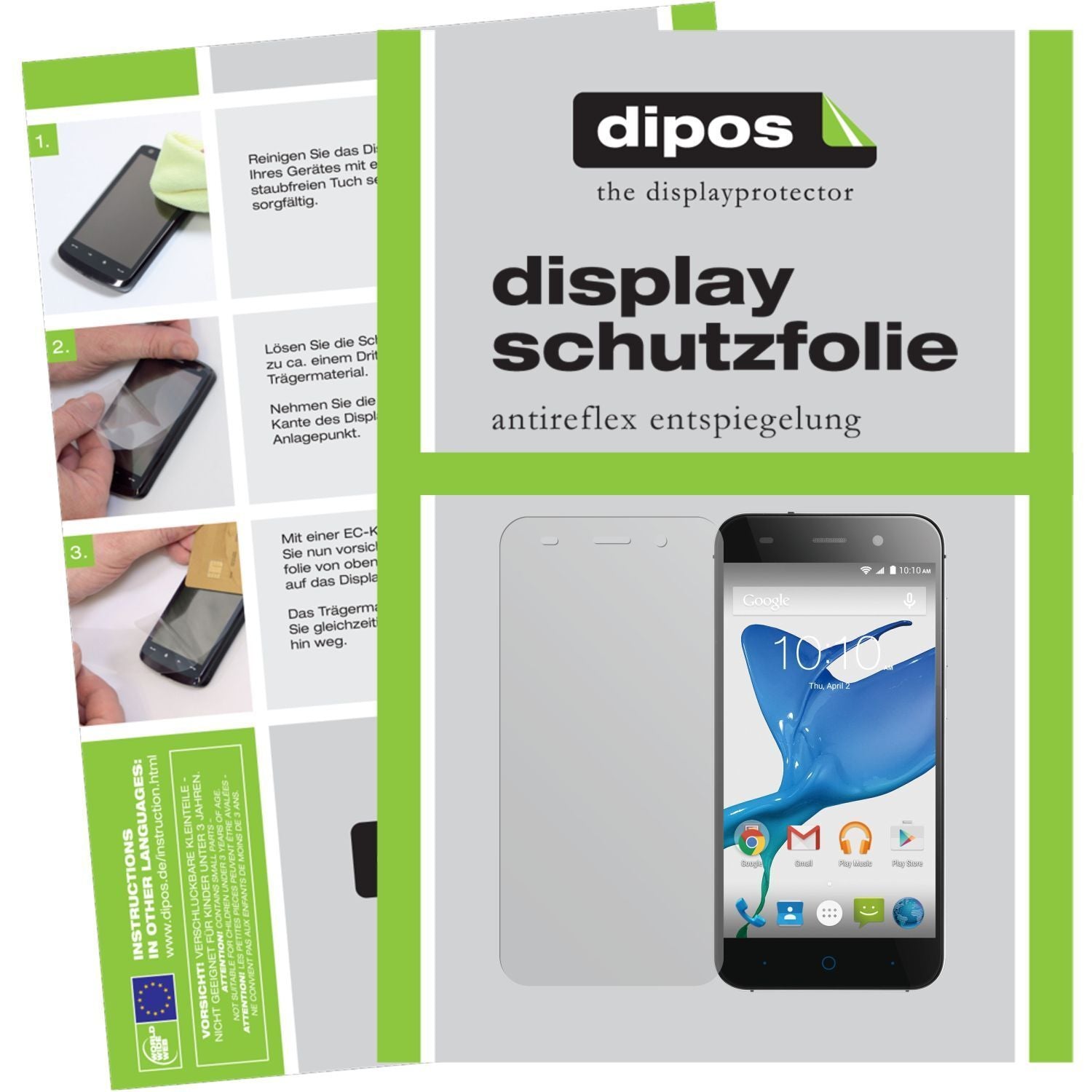 Matte Displayschutzfolie von dipos passend für Blade V6 ZTE, präziser Zuschnitt und blasenfrei montiert