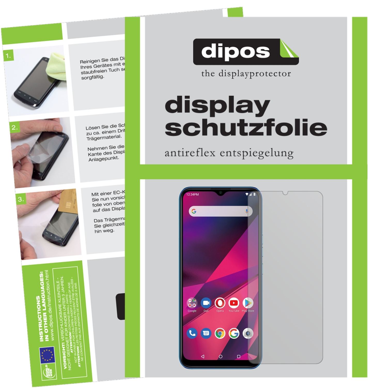 Matte Displayschutzfolie von dipos passend für BLU G90, präziser Zuschnitt und blasenfrei montiert
