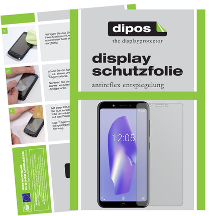 Matte Displayschutzfolie von dipos passend für BQ Aquaris C, präziser Zuschnitt und blasenfrei montiert