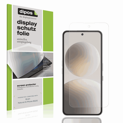Matte Displayschutzfolie von dipos passend für Brain Natural AI Phone BGX5, präziser Zuschnitt und blasenfrei montiert