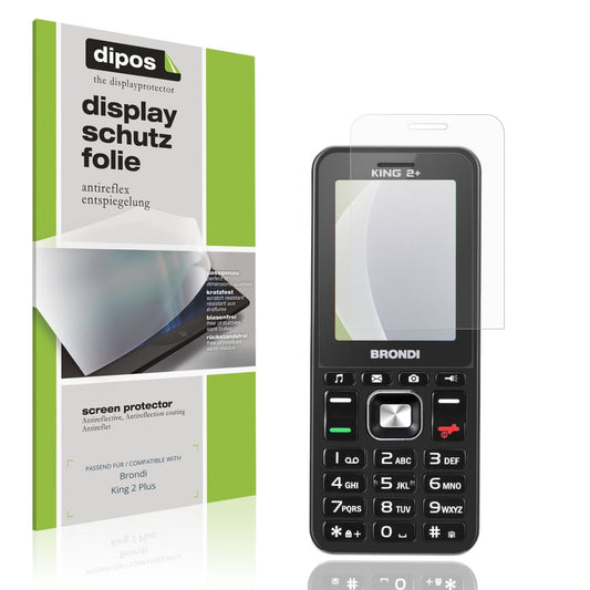 Matte Displayschutzfolie von dipos passend für Brondi King 2 Plus, präziser Zuschnitt und blasenfrei montiert