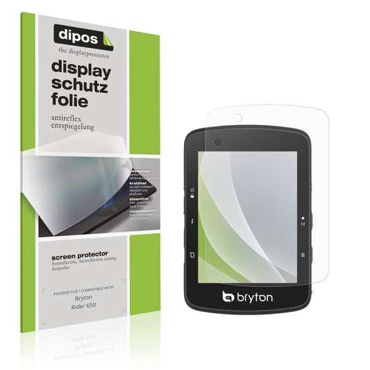 Matte Displayschutzfolie von dipos passend für Bryton Rider 650, präziser Zuschnitt und blasenfrei montiert
