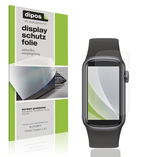 Matte Displayschutzfolie von dipos passend für BUTFORFIT Fitness Tracker 1.47, präziser Zuschnitt und blasenfrei montiert