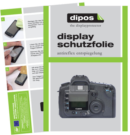 Matte Displayschutzfolie von dipos passend für Canon Eos 30D, präziser Zuschnitt und blasenfrei montiert