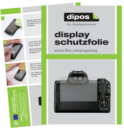 Matte Displayschutzfolie von dipos passend für Canon EOS M50 Mark II, präziser Zuschnitt und blasenfrei montiert