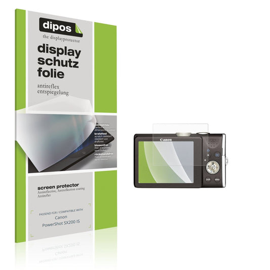 Matte Displayschutzfolie von dipos passend für Canon PowerShot SX200 IS, präziser Zuschnitt und blasenfrei montiert