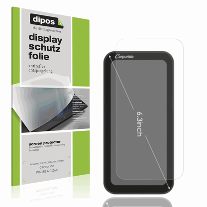 Matte Displayschutzfolie von dipos passend für Carpuride W603B 6.3 Zoll, präziser Zuschnitt und blasenfrei montiert