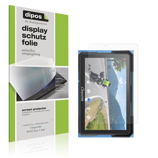 Matte Displayschutzfolie von dipos passend für Carpuride W702 Plus 7 Zoll, präziser Zuschnitt und blasenfrei montiert