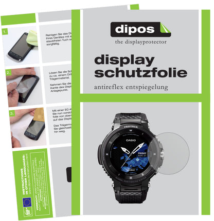 Matte Displayschutzfolie von dipos passend für Casio Pro Trek smart WSD-F30, präziser Zuschnitt und blasenfrei montiert