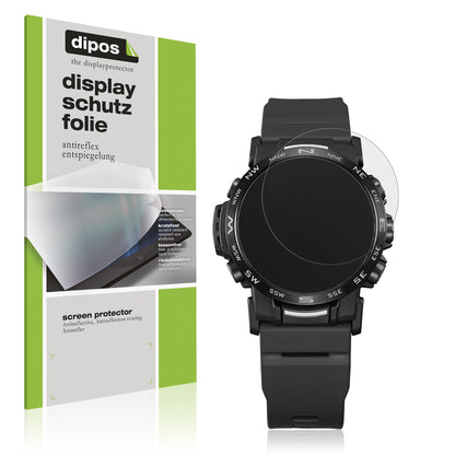 Matte Displayschutzfolie von dipos passend für Casio PRW-35Y-1B, präziser Zuschnitt und blasenfrei montiert