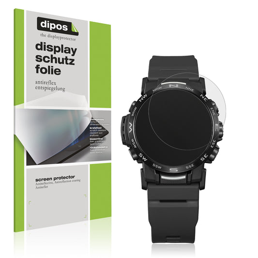 Matte Displayschutzfolie von dipos passend für Casio PRW-35Y-1B, präziser Zuschnitt und blasenfrei montiert