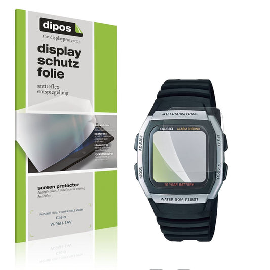 Matte Displayschutzfolie von dipos passend für Casio W-96H-1AV, präziser Zuschnitt und blasenfrei montiert
