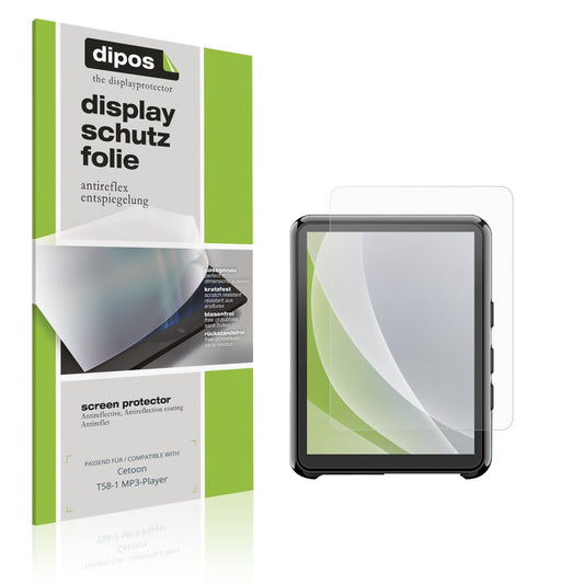 Matte Displayschutzfolie von dipos passend für Cetoon T58-1 MP3-Player, präziser Zuschnitt und blasenfrei montiert