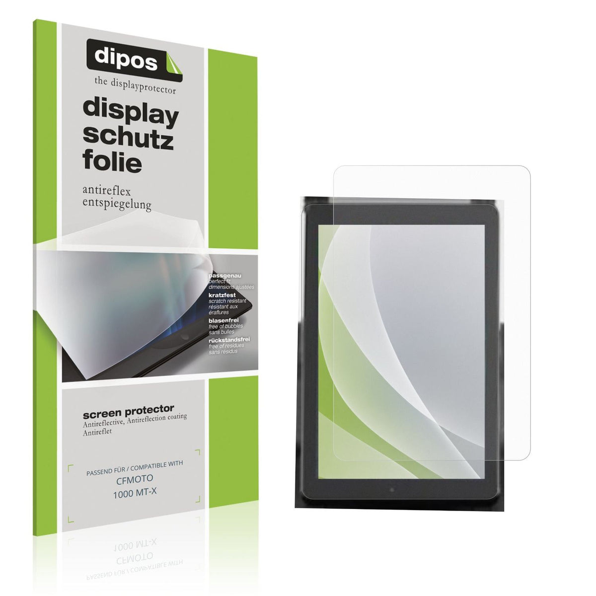 Matte Displayschutzfolie von dipos passend für CFMOTO 1000 MT-X, präziser Zuschnitt und blasenfrei montiert