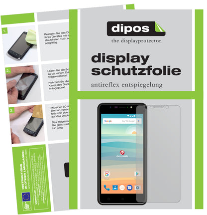 Matte Displayschutzfolie von dipos passend für Cherry Mobile Flare S6, präziser Zuschnitt und blasenfrei montiert