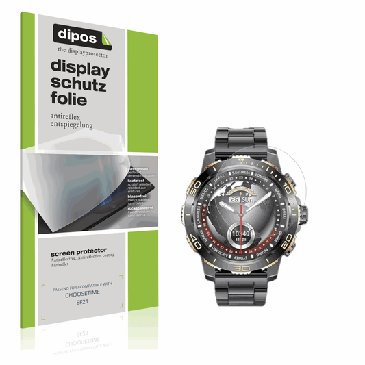Matte Displayschutzfolie von dipos passend für CHOOSETIME EF21, präziser Zuschnitt und blasenfrei montiert