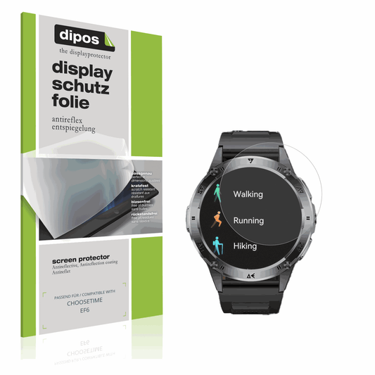 Matte Displayschutzfolie von dipos passend für CHOOSETIME EF6, präziser Zuschnitt und blasenfrei montiert