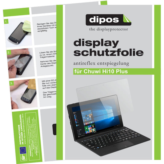 Matte Displayschutzfolie von dipos passend für Chuwi Hi10 Plus, präziser Zuschnitt und blasenfrei montiert