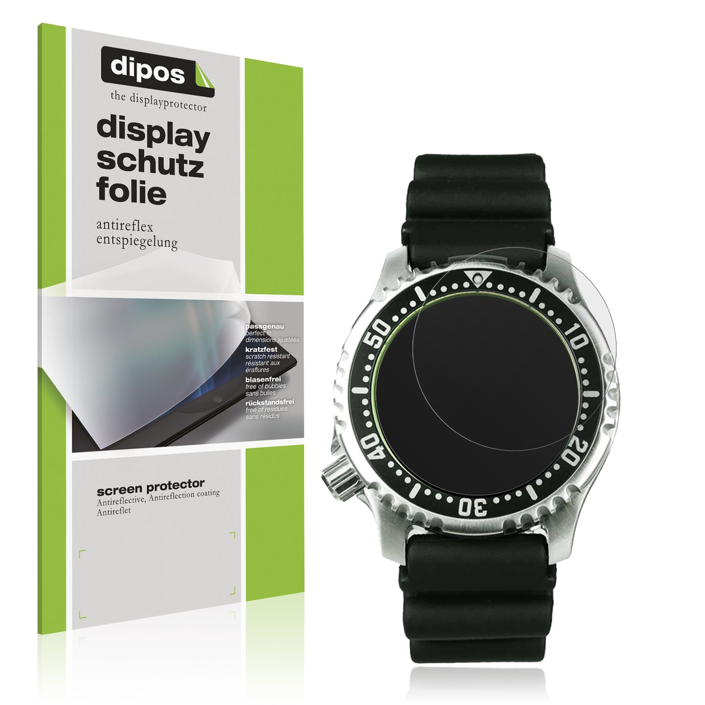 Matte Displayschutzfolie von dipos passend für Citizen NY0040, präziser Zuschnitt und blasenfrei montiert