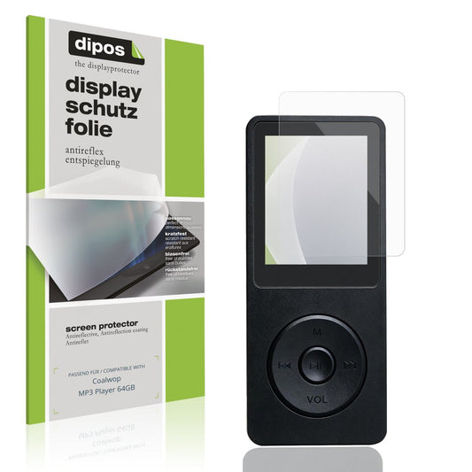 Matte Displayschutzfolie von dipos passend für Coalwop MP3 Player 64GB, präziser Zuschnitt und blasenfrei montiert