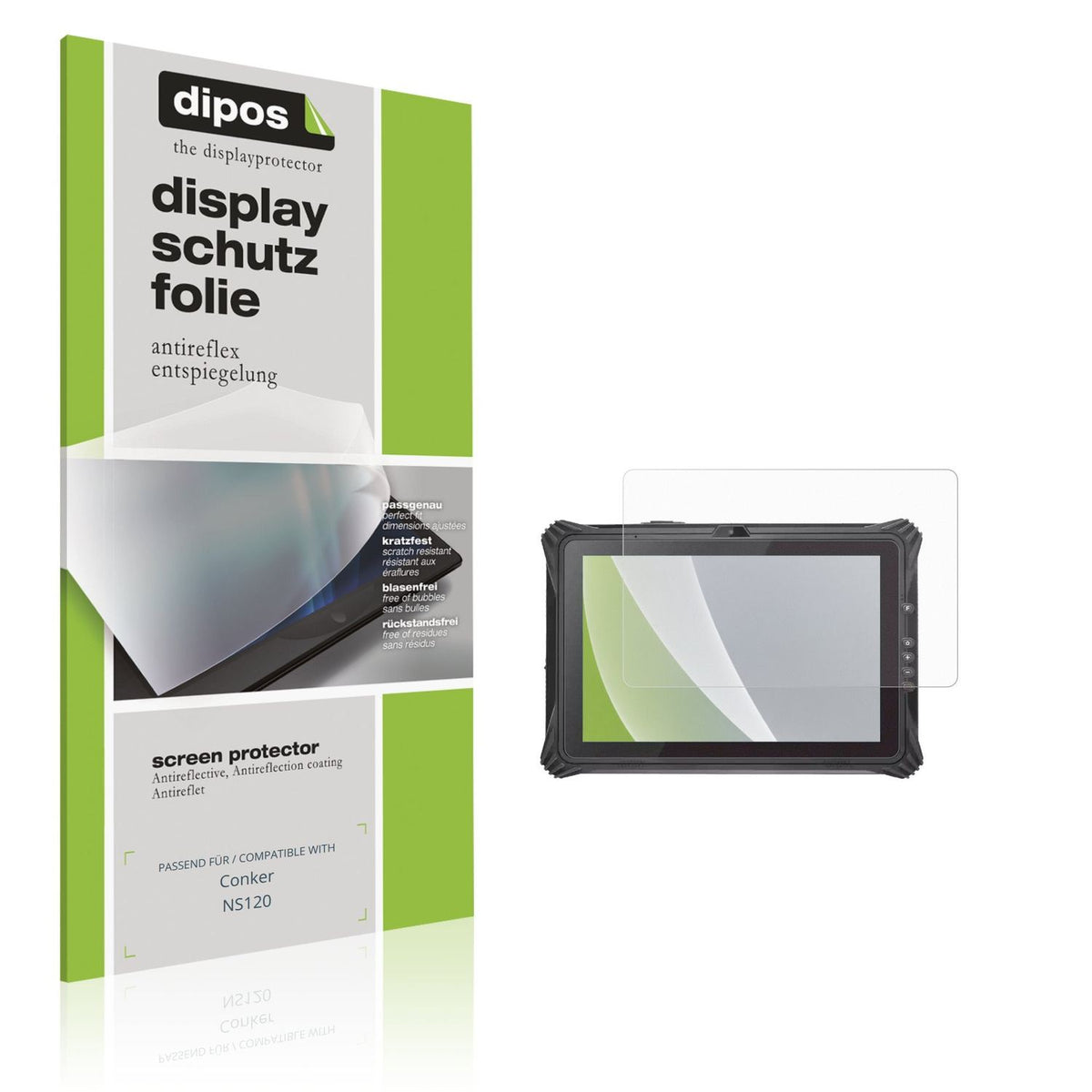 Matte Displayschutzfolie von dipos passend für Conker NS120, präziser Zuschnitt und blasenfrei montiert