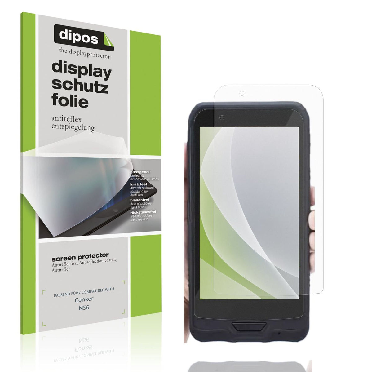 Matte Displayschutzfolie von dipos passend für Conker NS6, präziser Zuschnitt und blasenfrei montiert