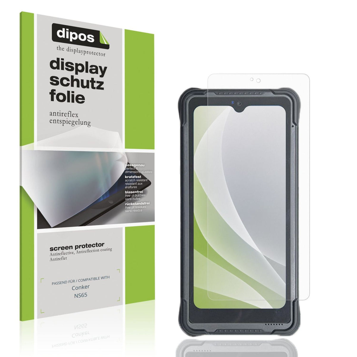Matte Displayschutzfolie von dipos passend für Conker NS65, präziser Zuschnitt und blasenfrei montiert
