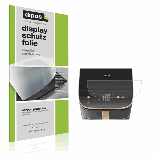 Matte Displayschutzfolie von dipos passend für Cosori Turbo Tower Pro, präziser Zuschnitt und blasenfrei montiert