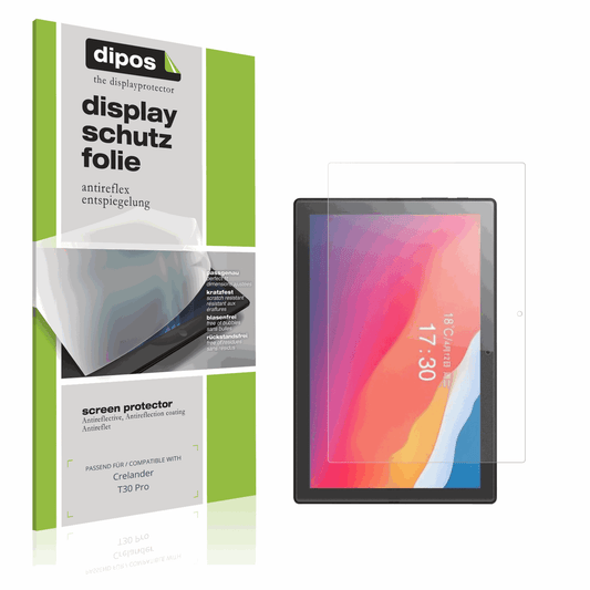 Matte Displayschutzfolie von dipos passend für Crelander T30 Pro, präziser Zuschnitt und blasenfrei montiert