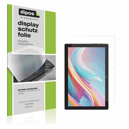 Matte Displayschutzfolie von dipos passend für Crelander T40 10.1, präziser Zuschnitt und blasenfrei montiert