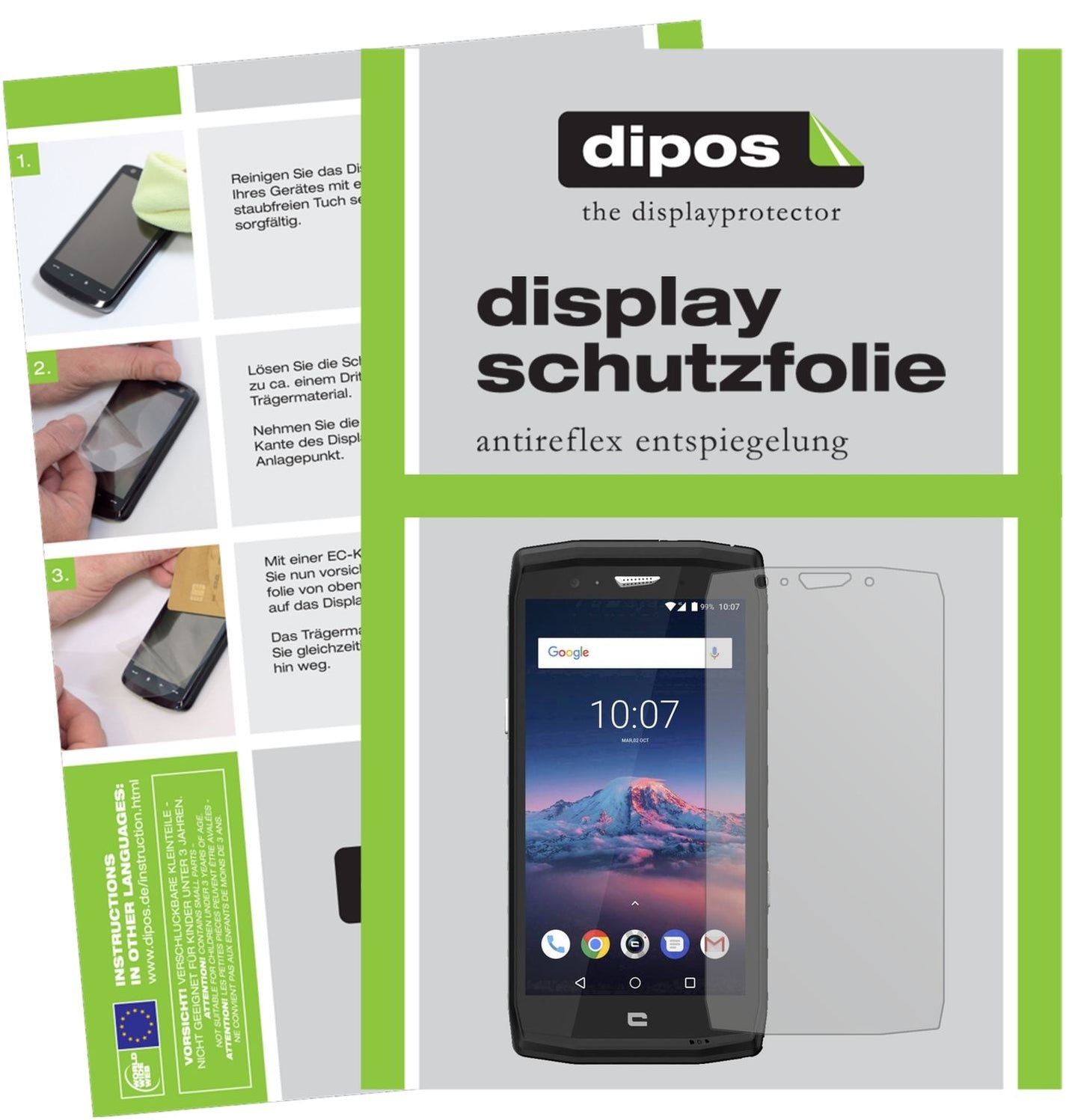 Matte Displayschutzfolie von dipos passend für Crosscall Trekker X4, präziser Zuschnitt und blasenfrei montiert