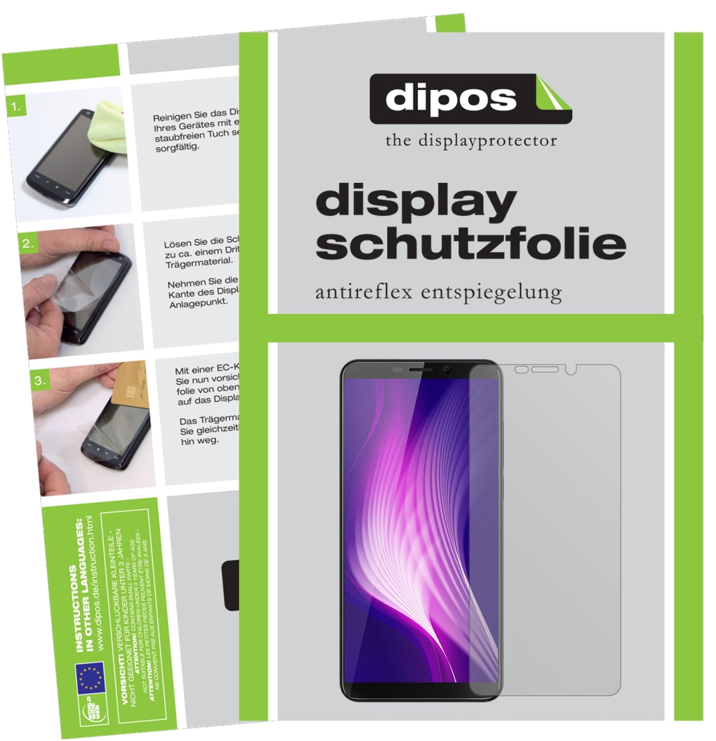 Matte Displayschutzfolie von dipos passend für Cubot Nova (2018), präziser Zuschnitt und blasenfrei montiert